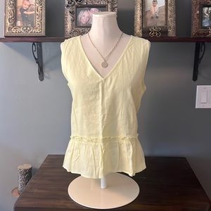 LOFT outlet size LP yellow linen blend tank!